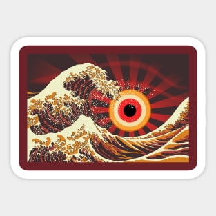 Great wave horus eye in the sky Sticker